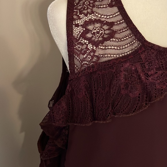 Maurices cocktail  dress with a cold shoulder and sheer sleeves - Picture 3 of 10